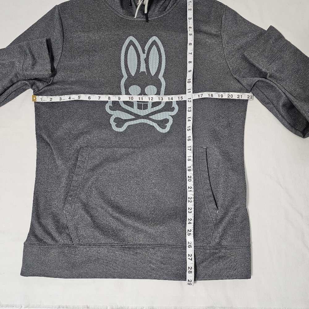 Psycho Bunny Gray Pullover Hoodie Logo Graphic Size L - Picture 4 of 6